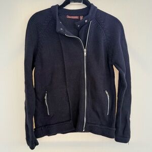 525 America Piper 100% Cotton Zip-up Collared Sweater Jacket size medium Navy